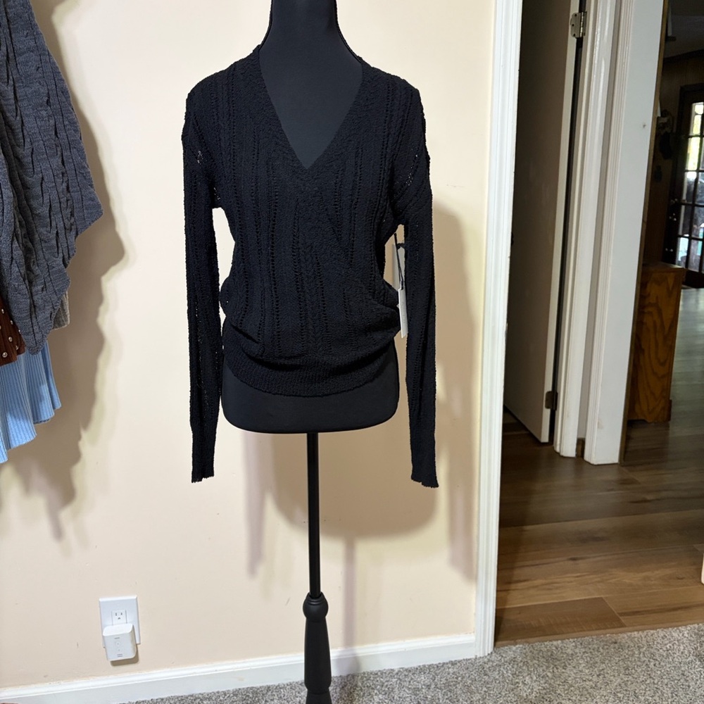 Astr Black V-Neck Sweater